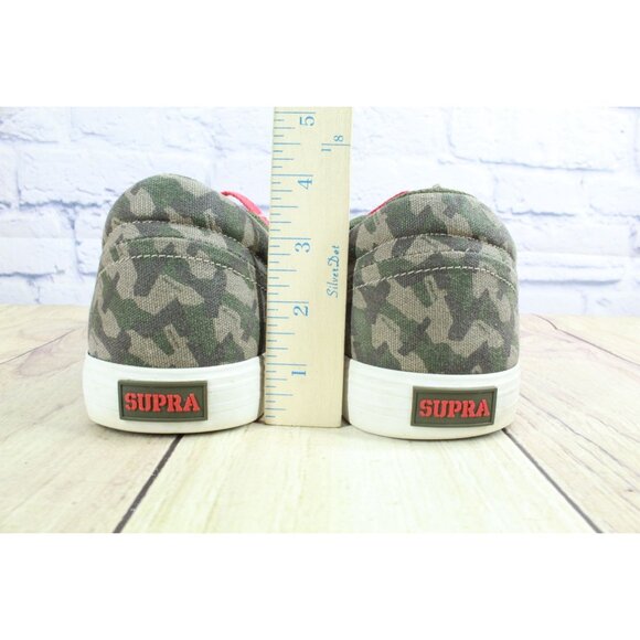 Supra Green Red Camouflage Canvas Skateboarding Shoes Size 13 - Picture 6 of 9